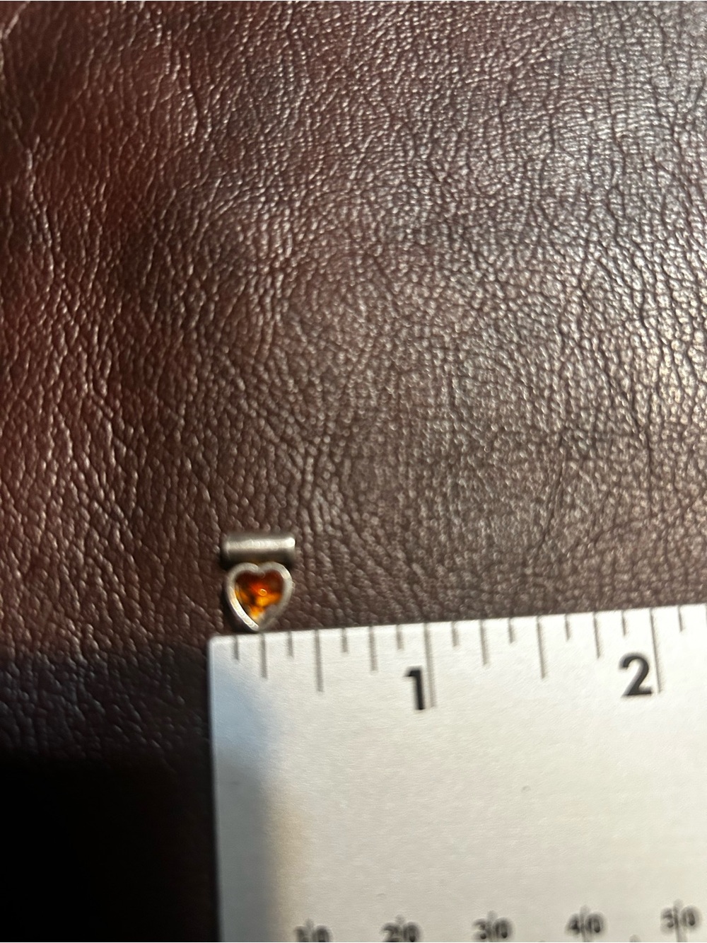 VINTAGE ESTATE SIGNED STERLING SILVER CHARM AMBER COLORED STONE
